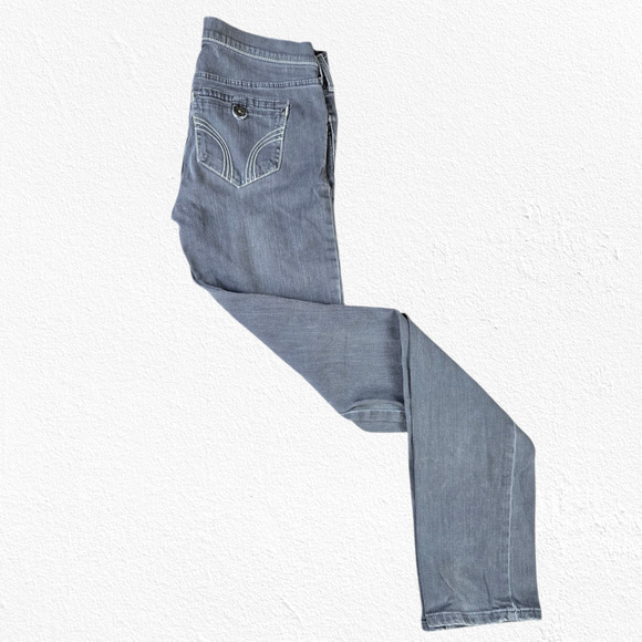 Y2K Hollister Washed Gray Light Wash Low Rise Stretch Skinny Jeans Size 1 - Picture 8 of 10
